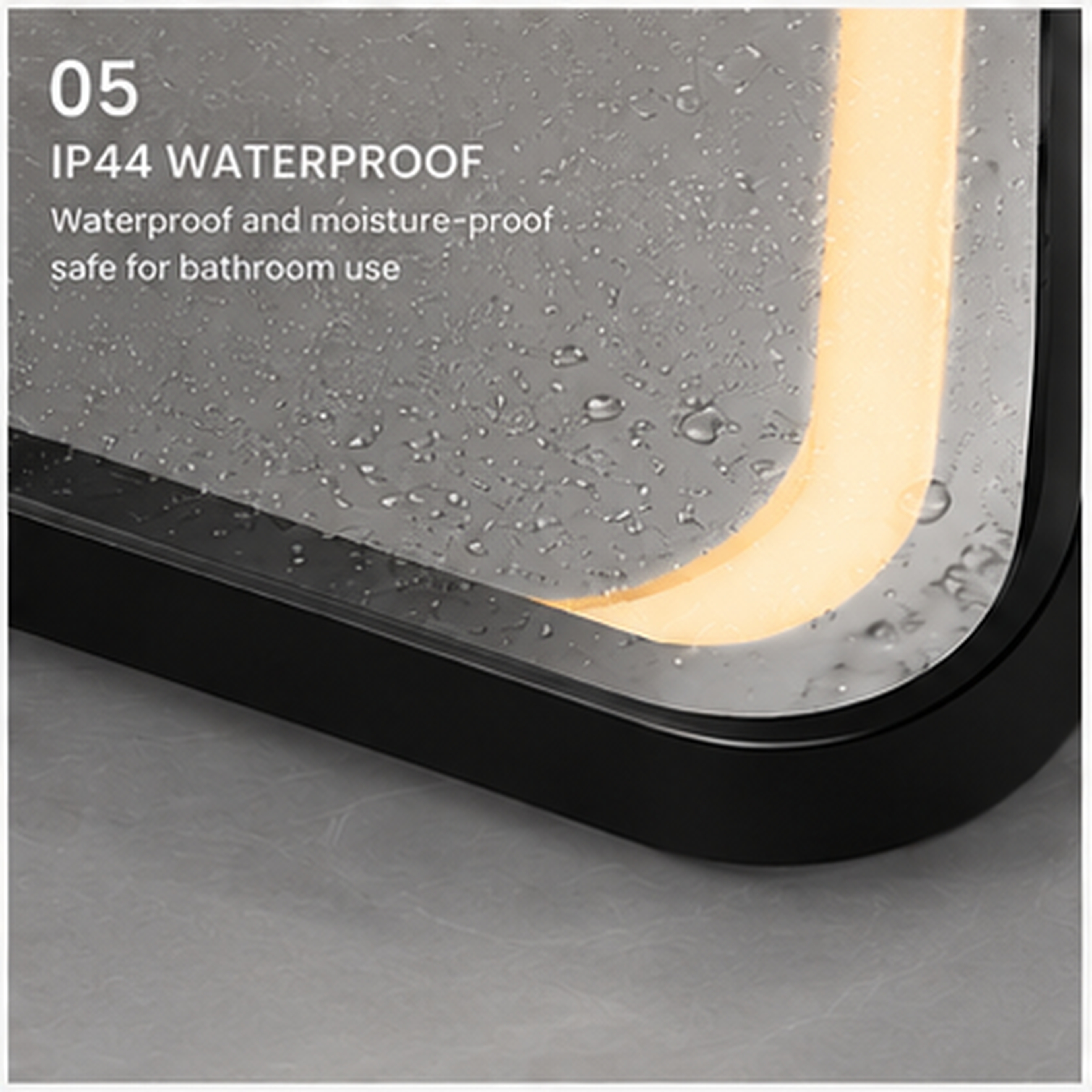 LEDSmartMirrorwith3ColorTouchscreenandBluetoothAntiFog