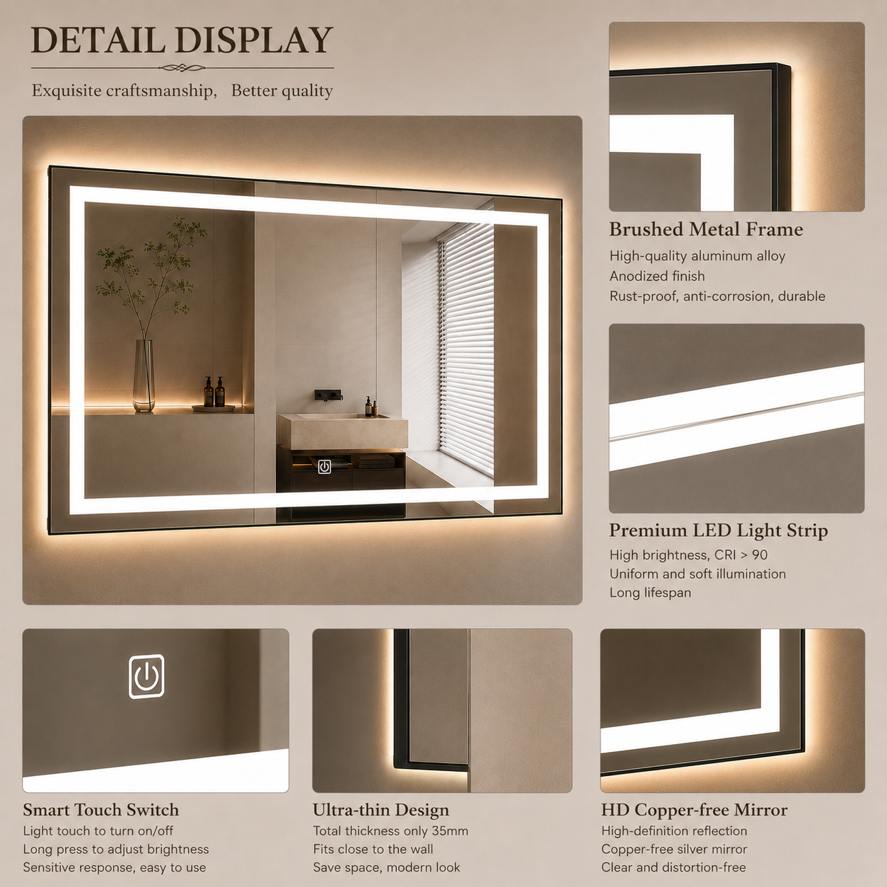 Customizable Multi-Function Smart Mirror with Motion Sensors