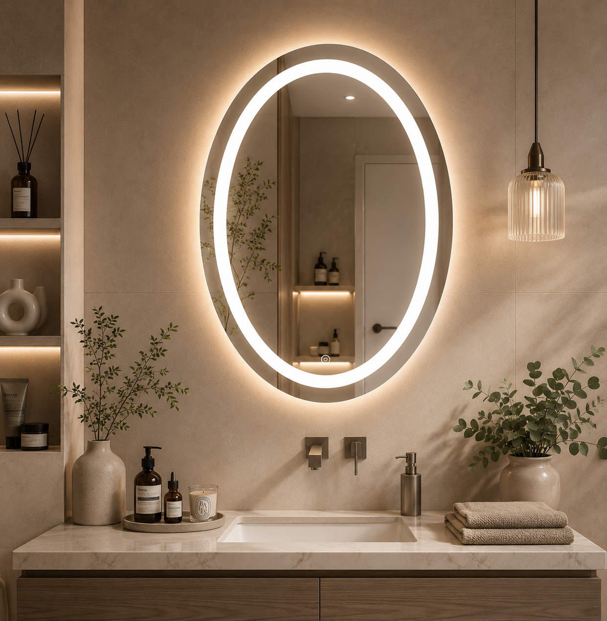 Smart mirror lighting for the bathroom