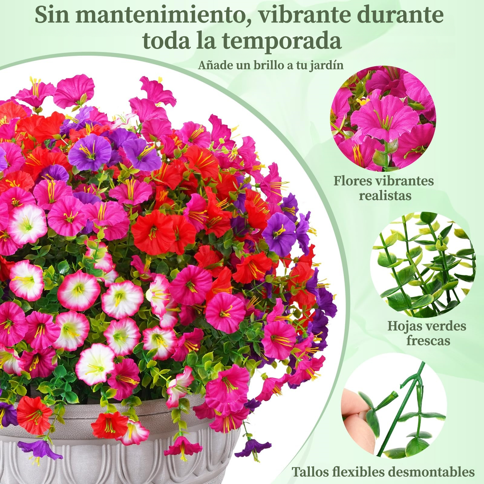🔥Último día con 60% de descuento🔥Flores artificiales de petunias resistentes a los rayos UV