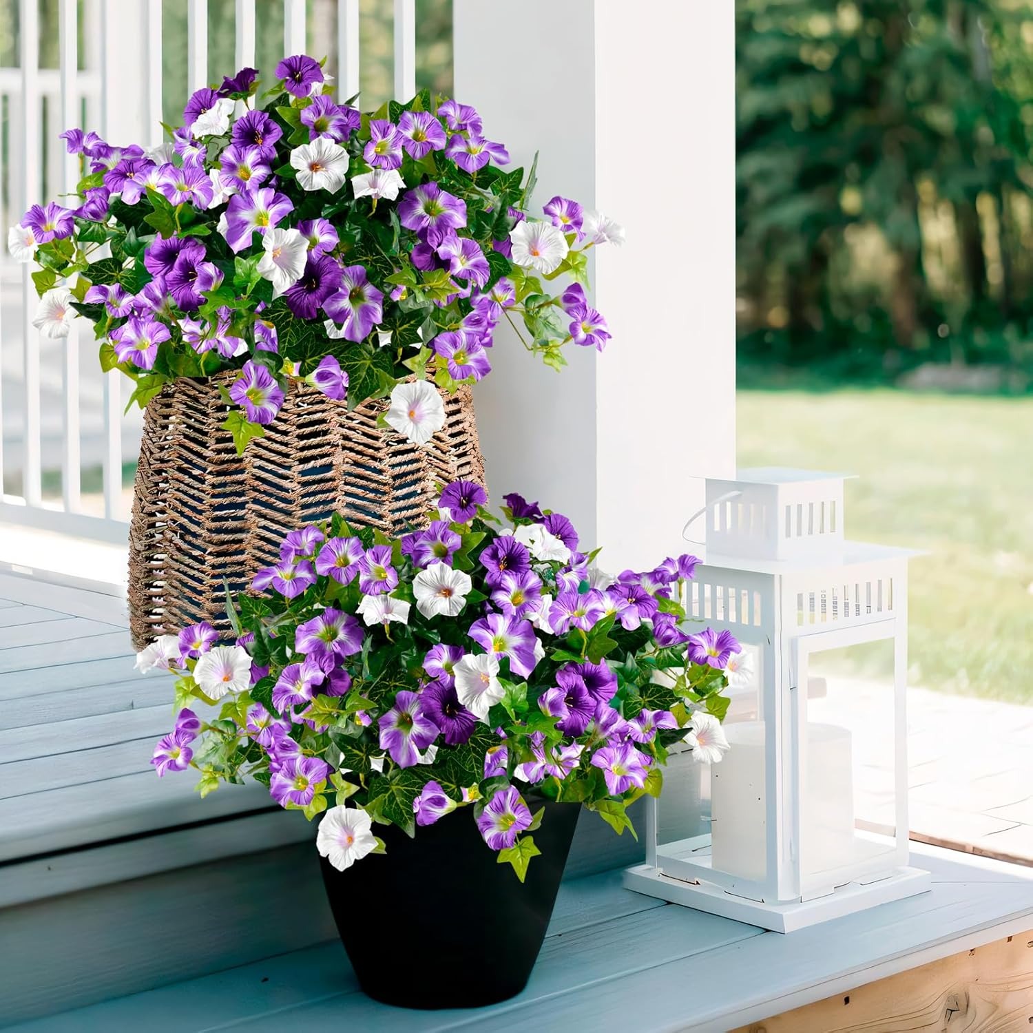 💐☀️ Spring Faux Petunias Silk Flower UV Resistant No Fade Floral 🌺