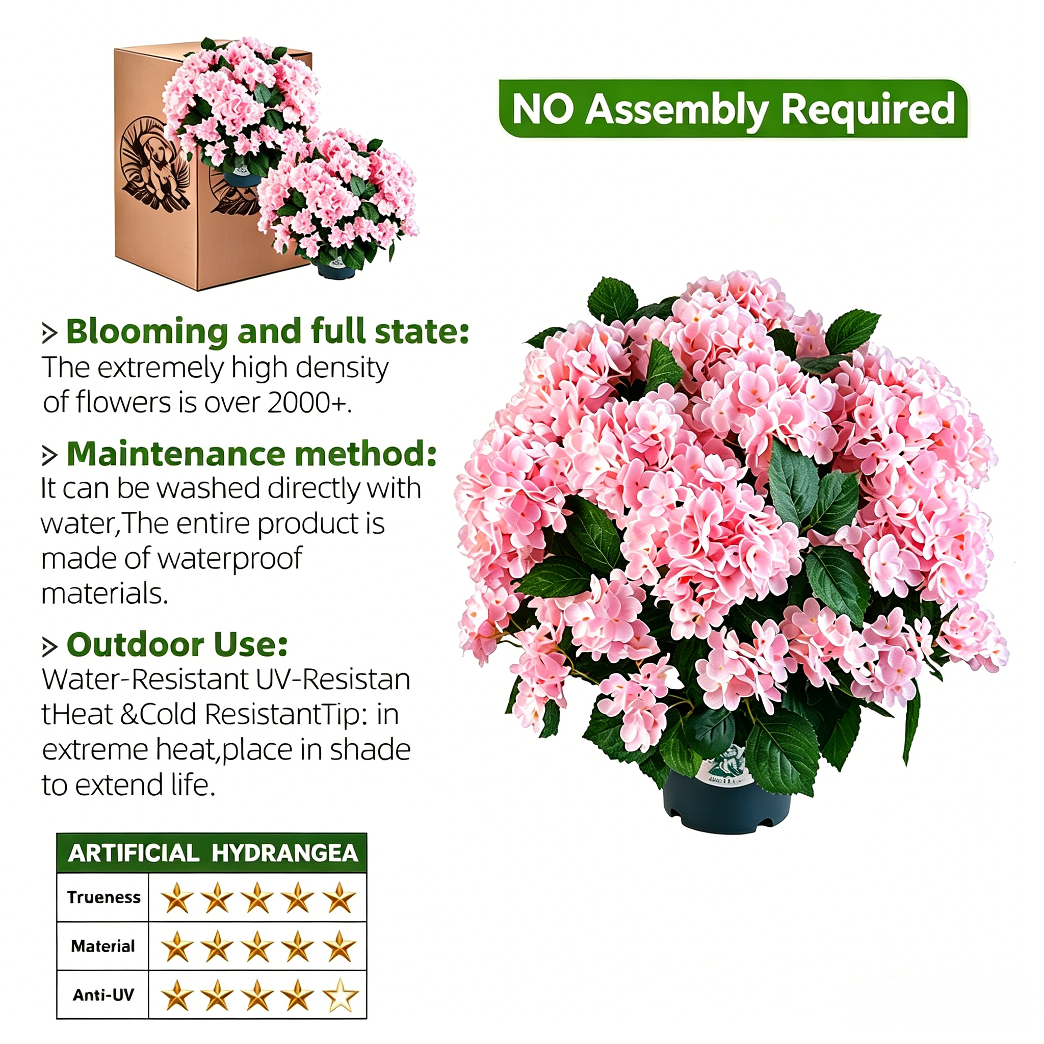 🔥Last Day 70% OFF🔥Artificial Outdoor Hydrangea Flowers - UV resistant, Waterproof, Windproof