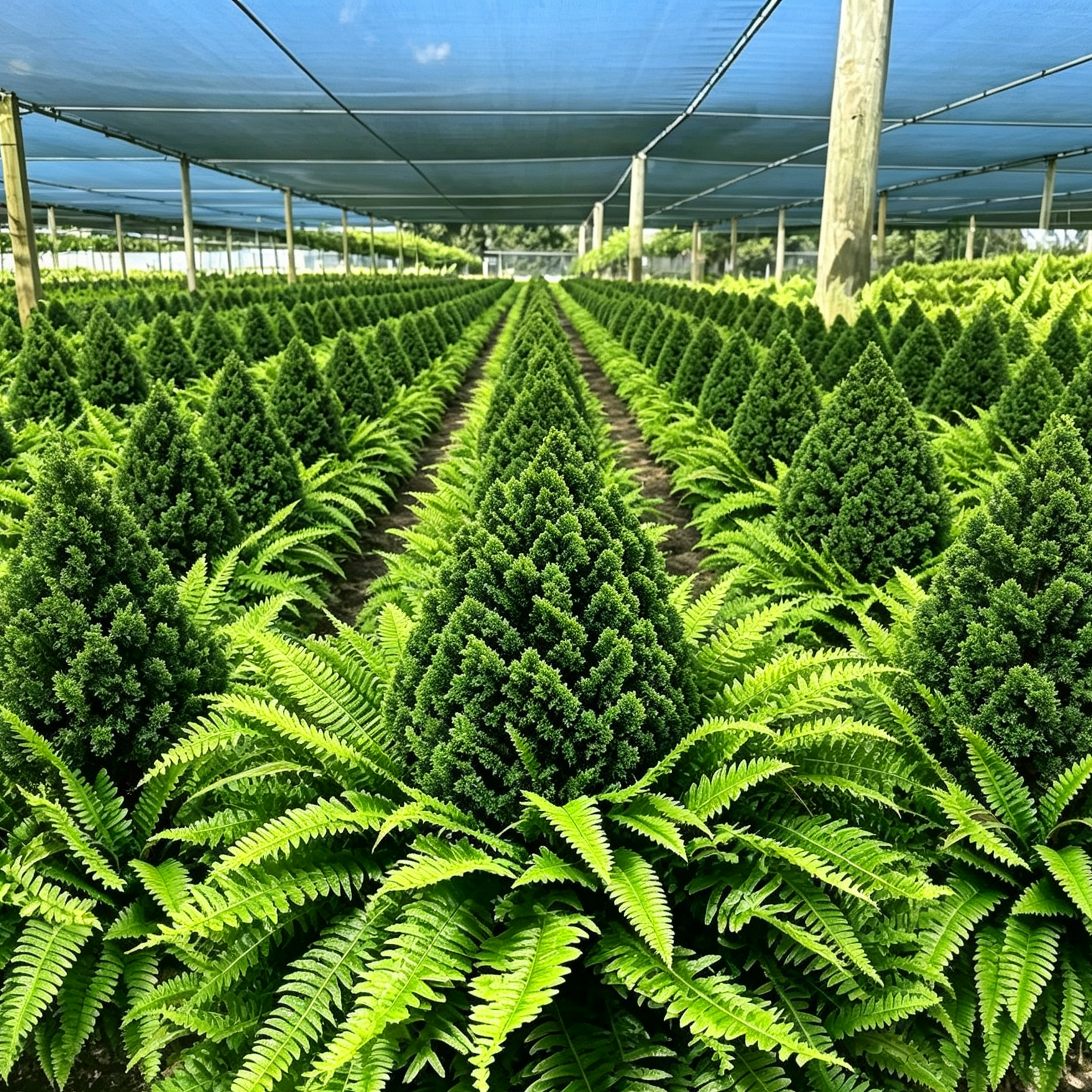 💥Last Day 70% OFF🌱 Lush Artificial UV Resistant Pine & Boston Fern Potted Plant