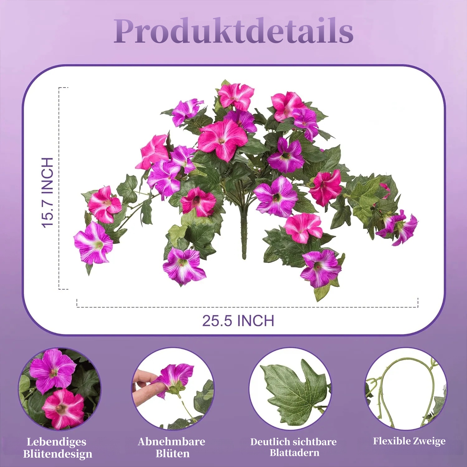 🔥 Last Chance – 70% Off! 🔥 Fade-Proof, UV-Resistant Artificial Petunias – Vibrant, Colorfast Outdoor Flowers for Patio & Garden