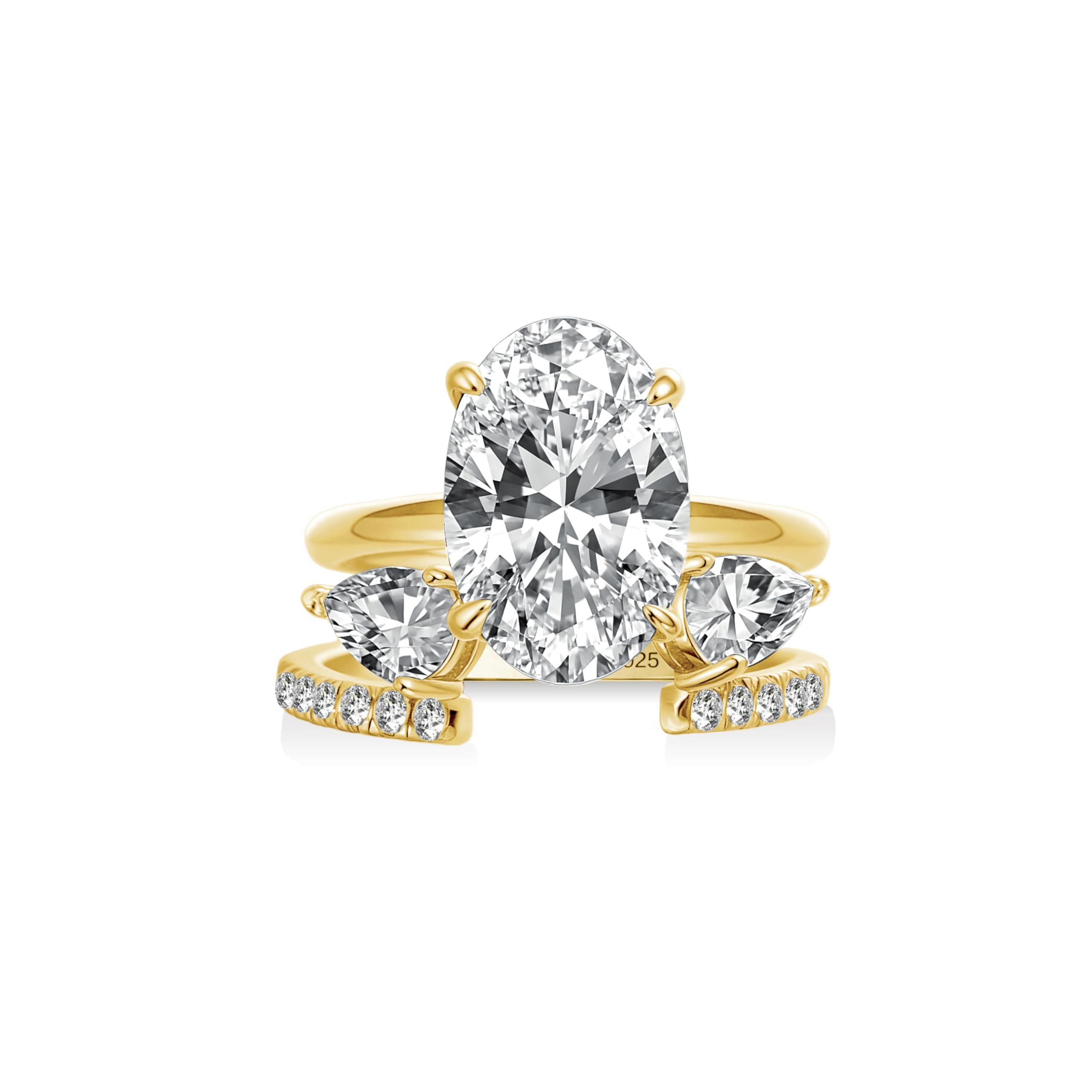 ✨Double Stone Pear-Shaped Open Stackable Ring💝