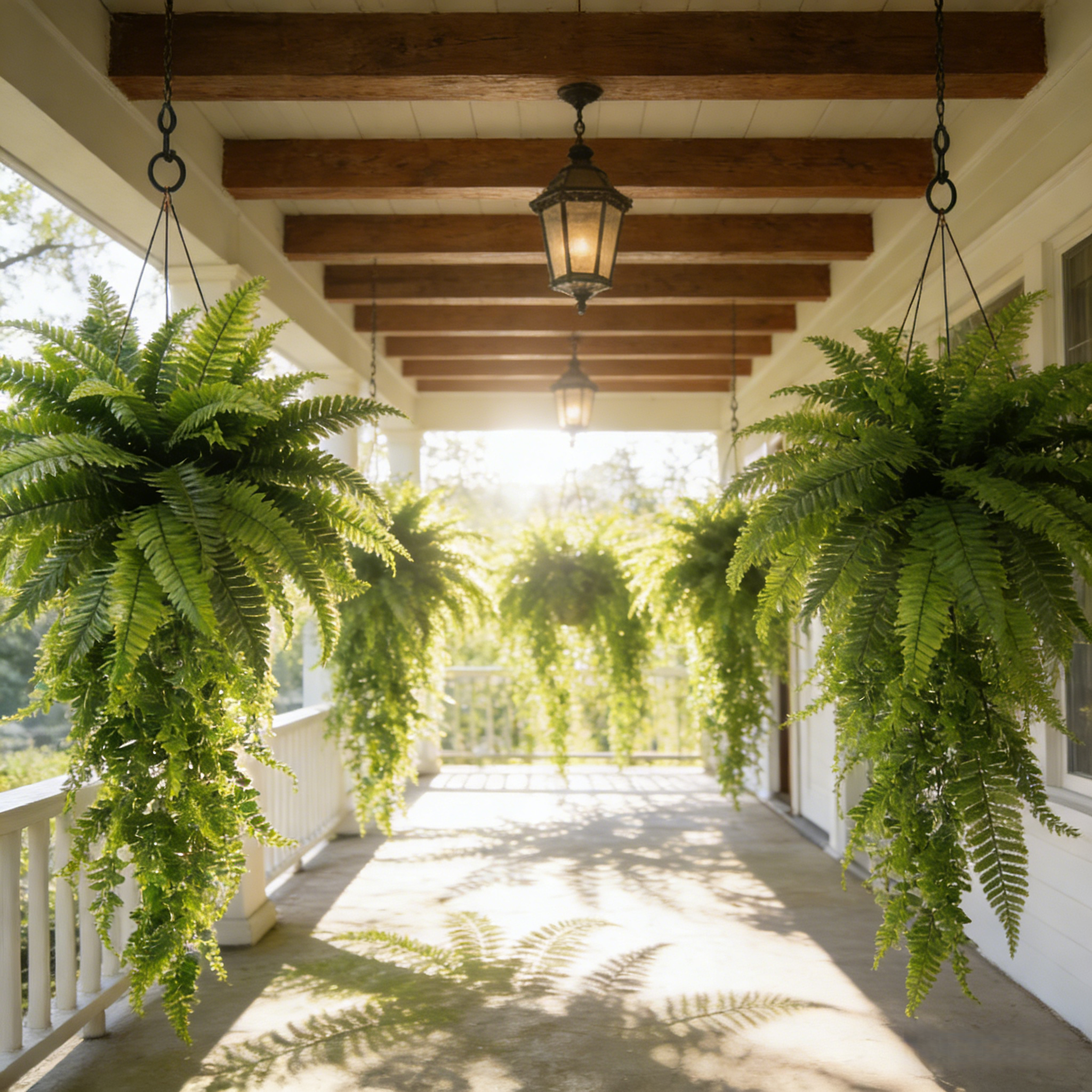 Large Artificial Boston Fern Feel Real Hanging Plants