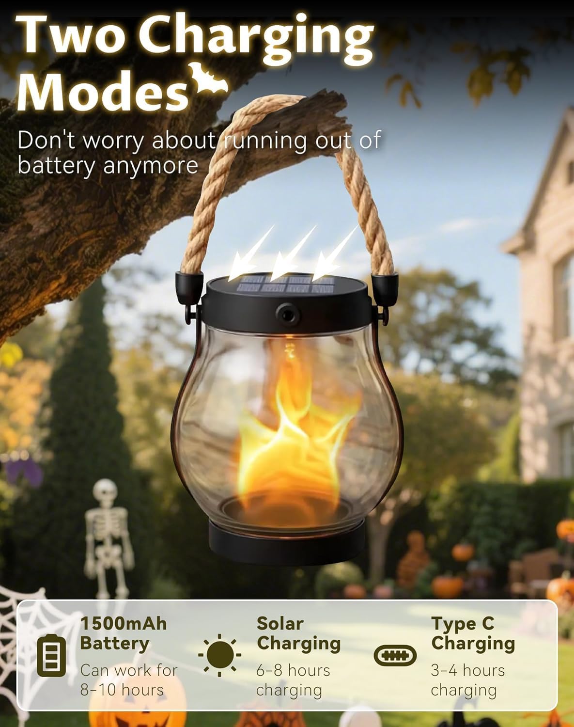 ✨Solar-powered outdoor lights - realistic flame dancing effect✨