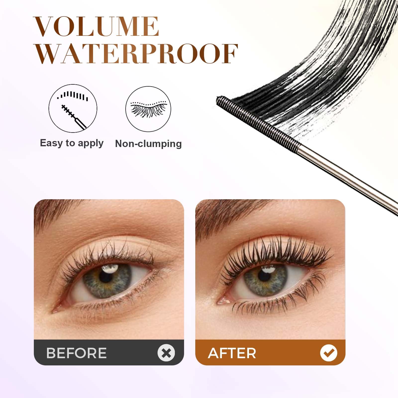 🔥HOT SALE 50%OFF🔥Steel-core tubular eyelashes-WaterproofLong Curling Mascara