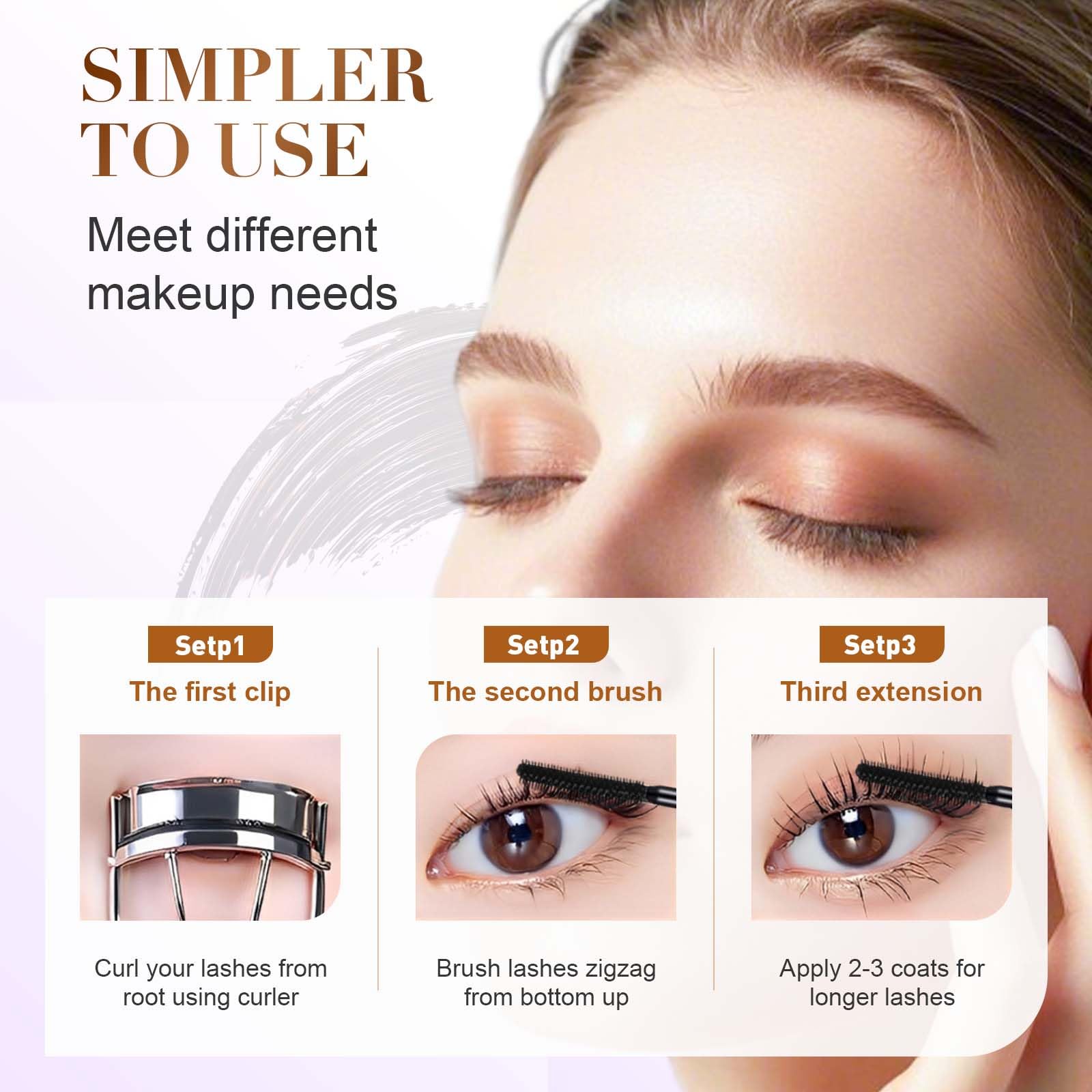 🔥HOT SALE 50%OFF🔥Steel-core tubular eyelashes-WaterproofLong Curling Mascara