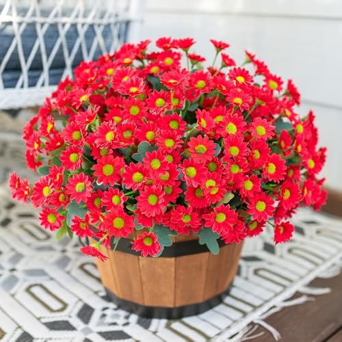 🌼💥Last Day Only $2.99 Each - Artificial Outdoor Mums Flowers - UV resistant, Waterproof, Windproof