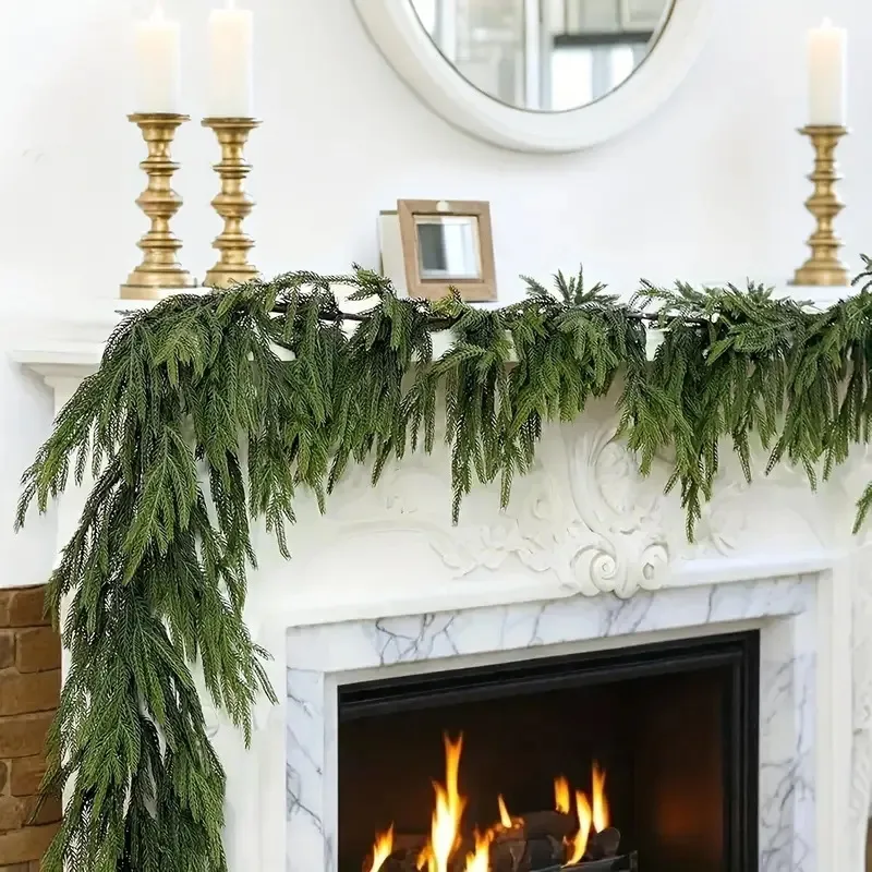 🎅2026 Super Value Set💥Christmas Greenery - Real Touch Norfolk Pine Garland🎄