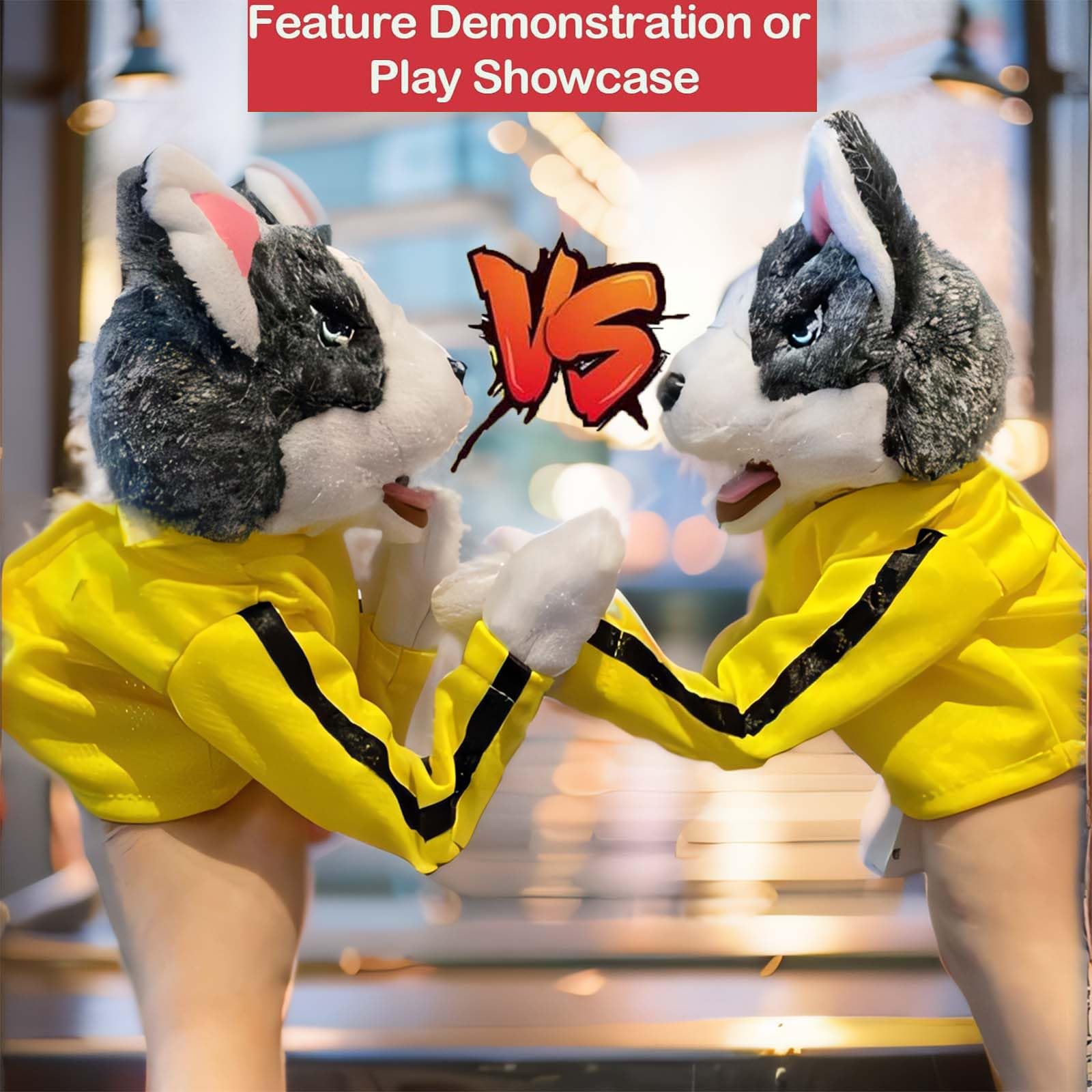Kung Fu Animal Toy Husky Gloves with Sounds and Boxing Action