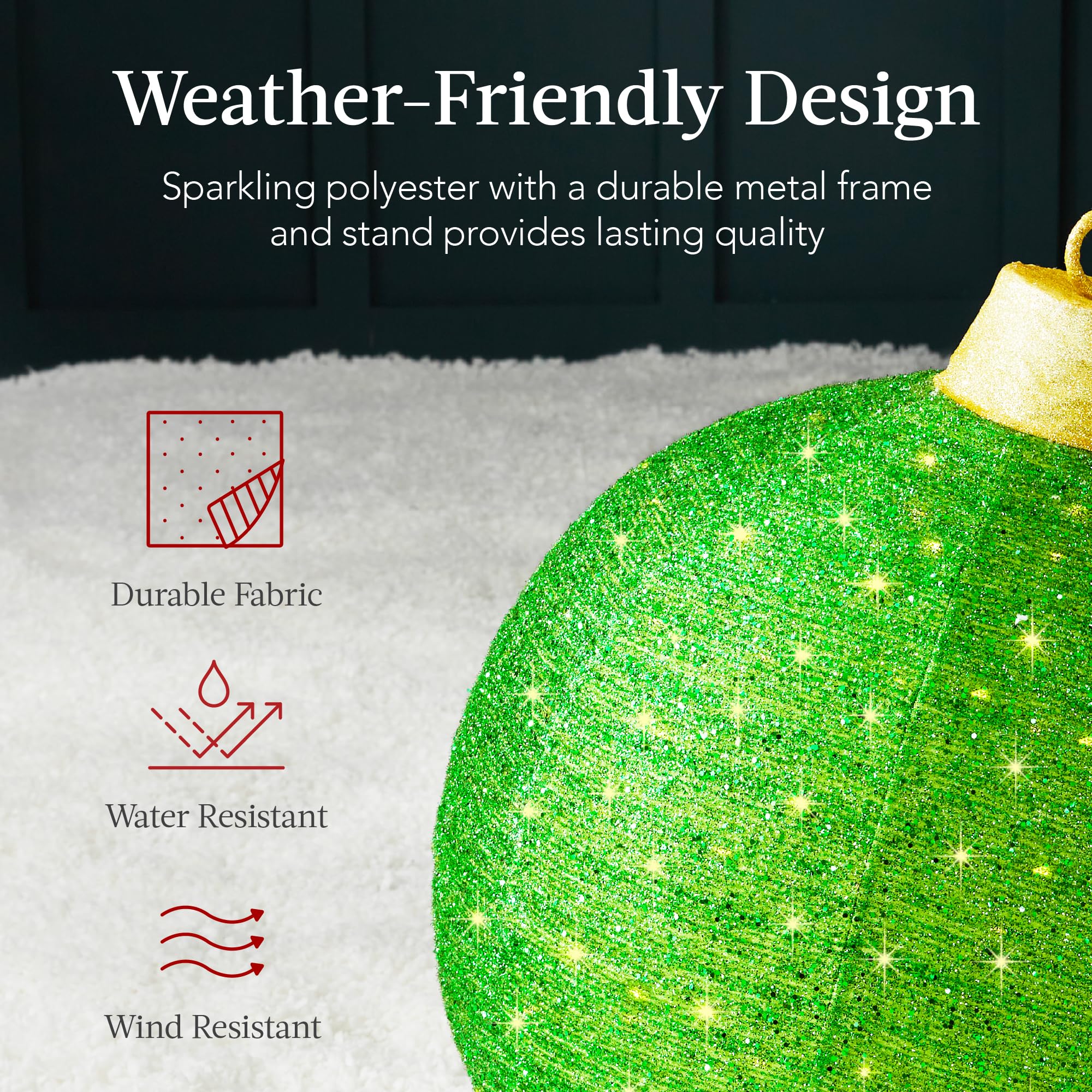 🎄Three-piece set of spherical, light-up pop-up outdoor hanging Christmas decorations, available in three colors.✨