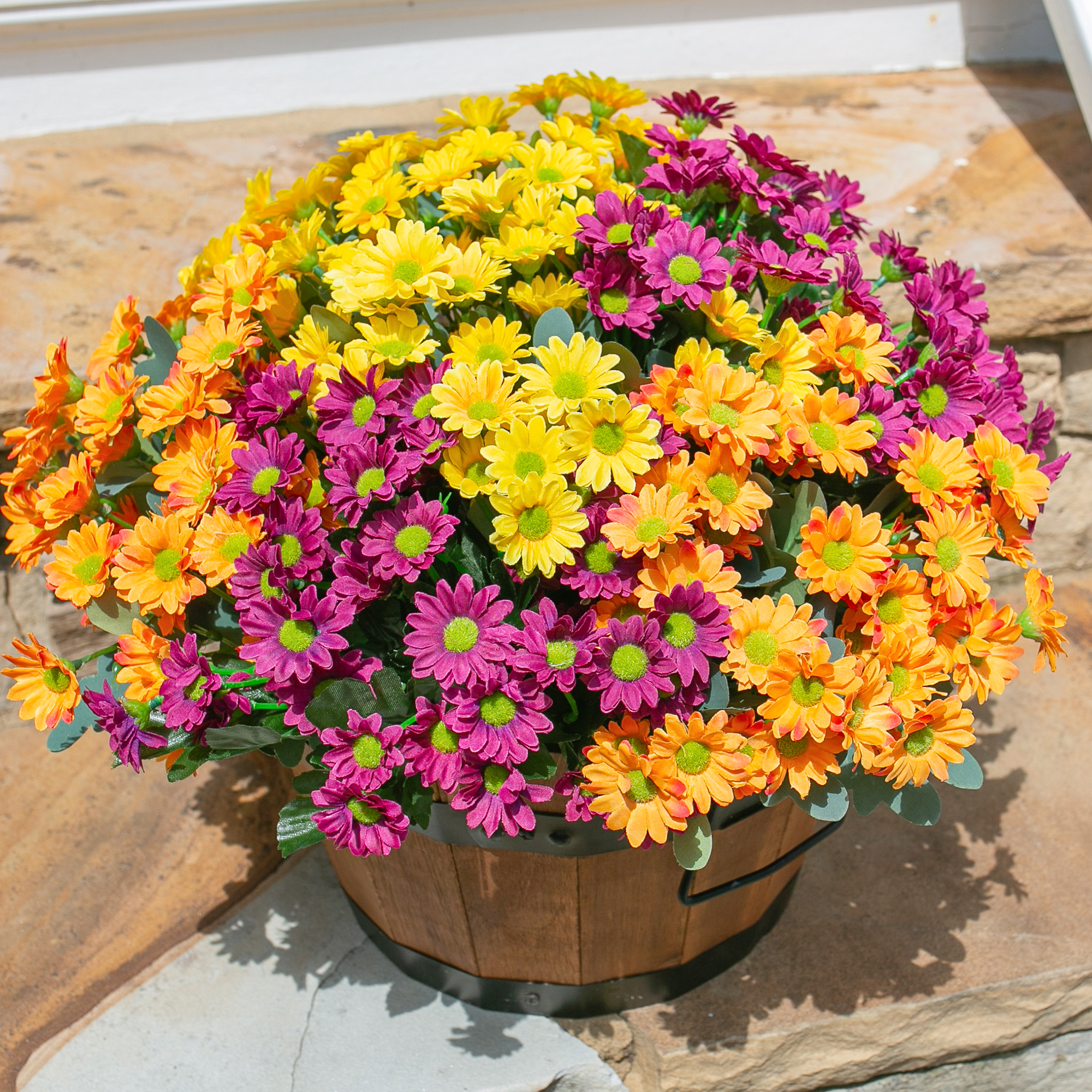 🌼💥Last Day Only $2.99 Each - Artificial Outdoor Mums Flowers - UV resistant, Waterproof, Windproof