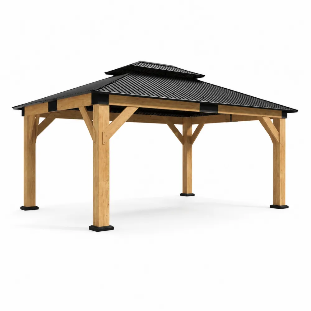 Pabellón de Madera de Cedro con Techo de Acero Galvanizado 400x300x280 cm