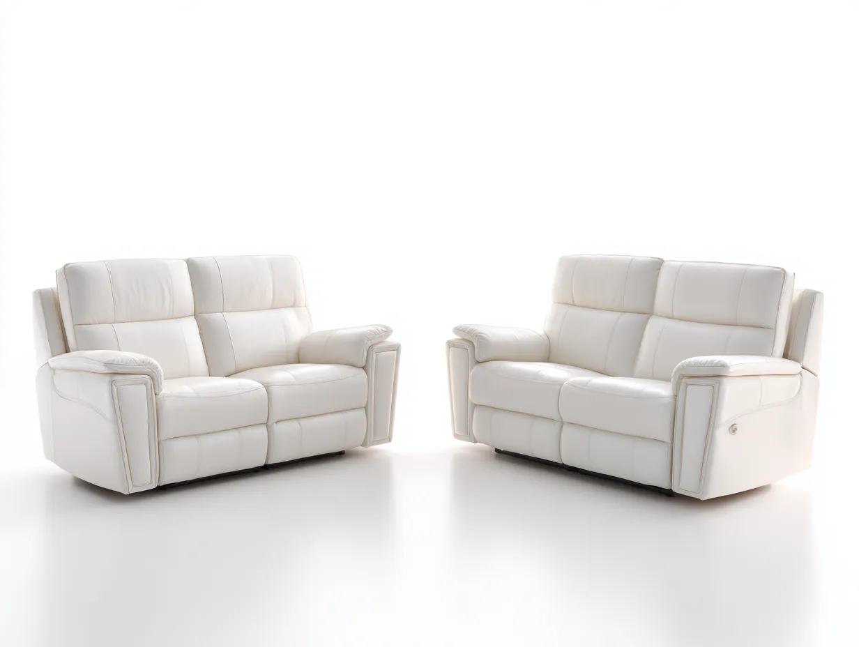 Set divani - pelle sintetica - 182 x 95 x 102 cm - beige chiaro - stile moderno-Movoranihome