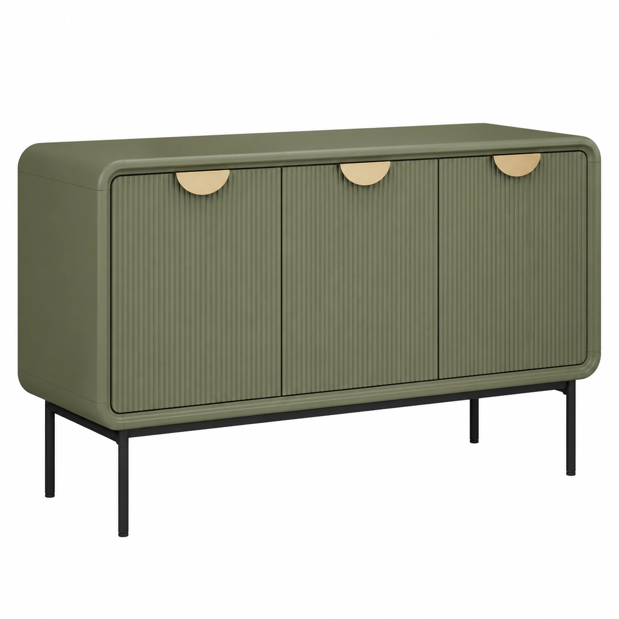 Aparador moderno de 3 puertas verde oliva-furniqoza