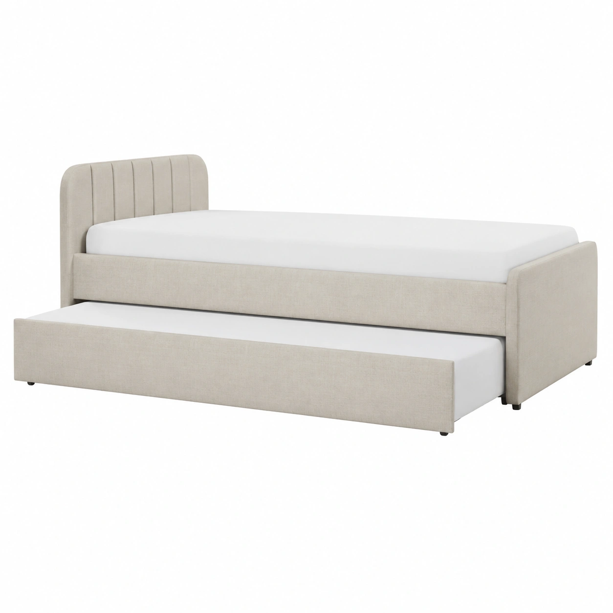 Cama tapizada individual con cama nido moderna-furniqoza