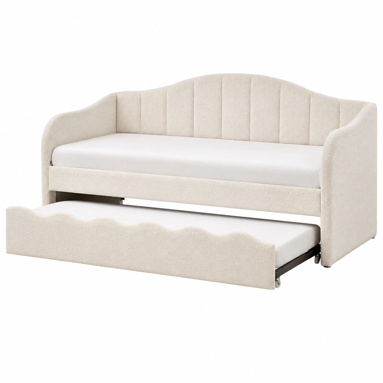 Cama Nido Tapizada Moderna Boucle Minimalista-furniqoza