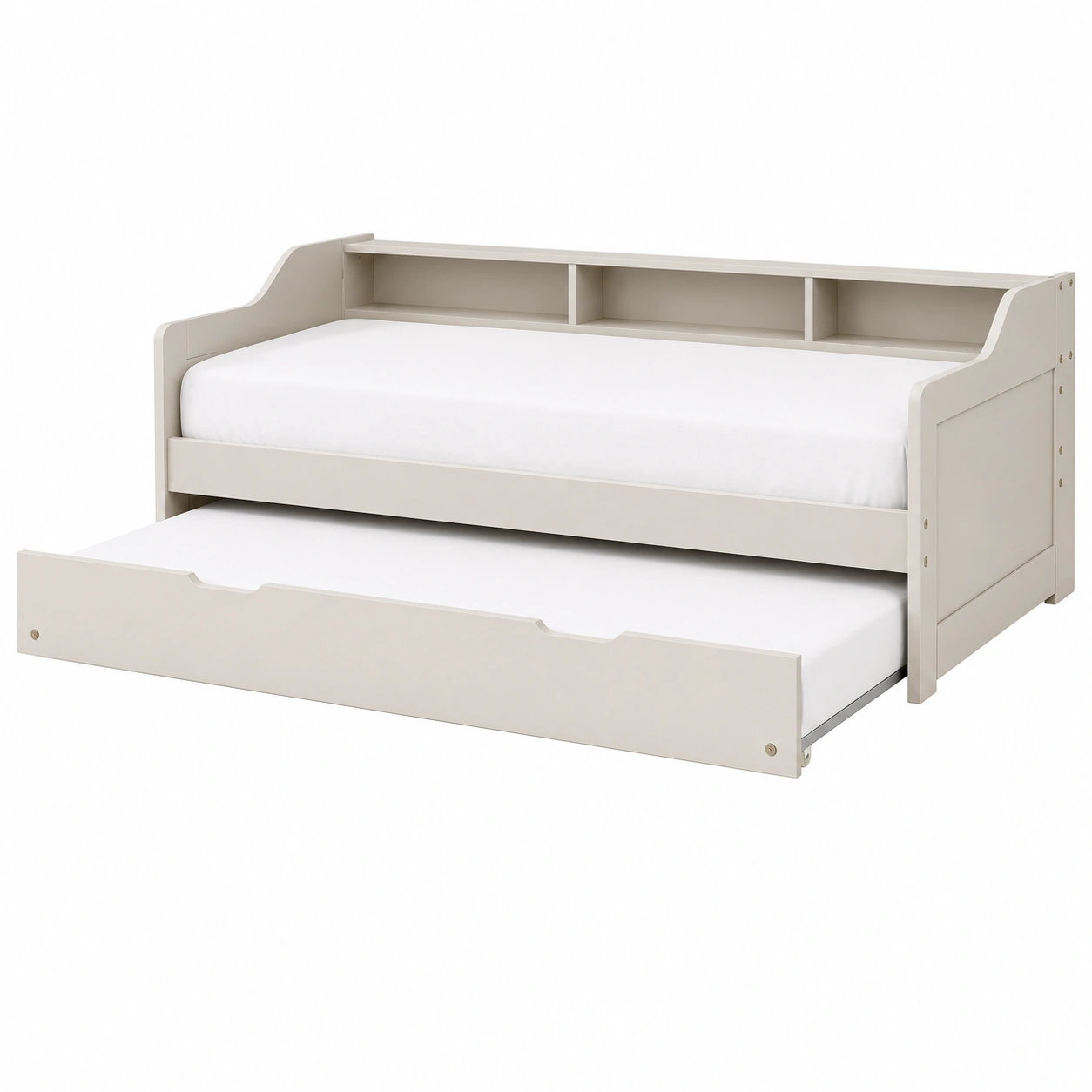 Cama Nido Moderna con Estantes Integrados y Cama Inferior-livexoza