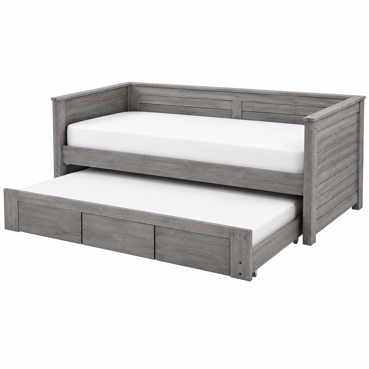 Cama Nido Moderna de Madera Gris con Cama Extraible-livexoza