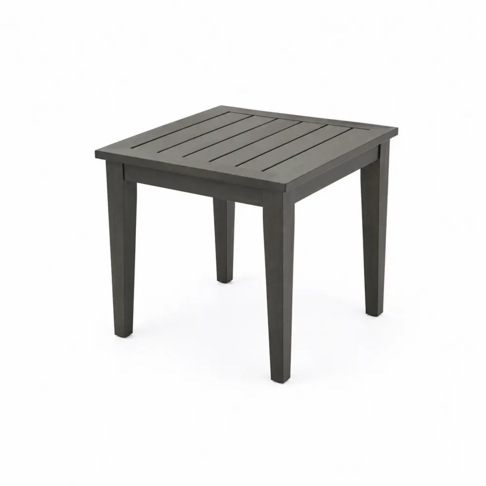 Mesa auxiliar cuadrada de metal gris 45x45x45 cm