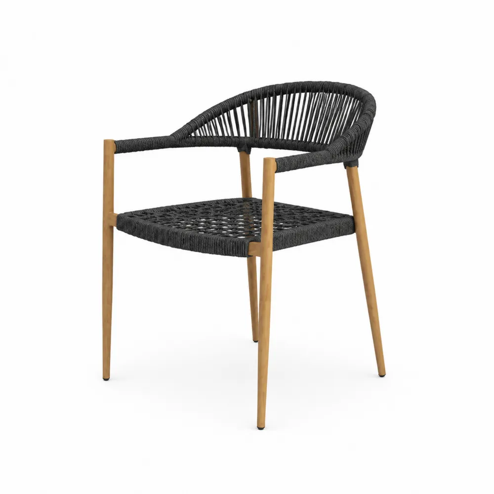 Silla de cuerda con patas de teca