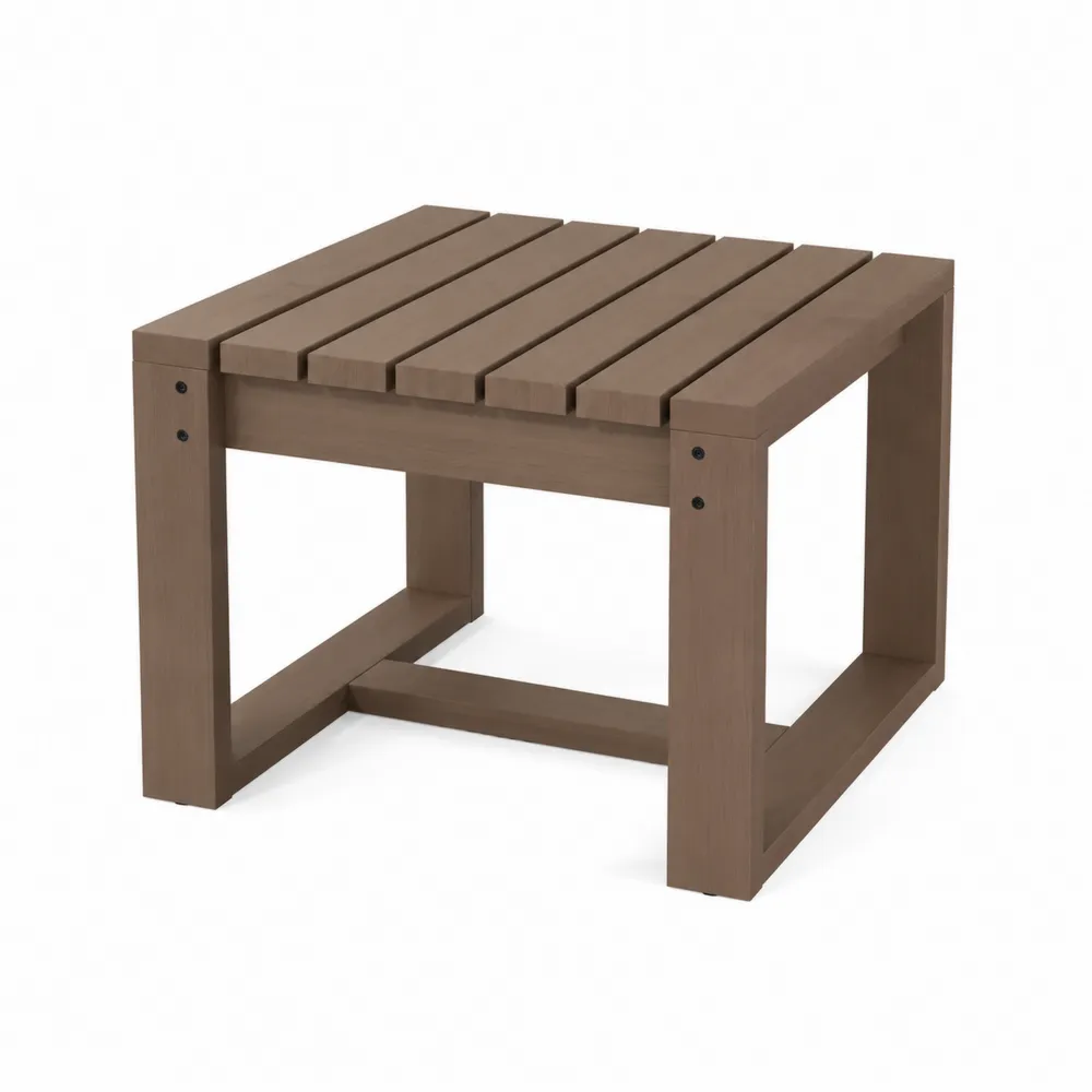 Mesa auxiliar de madera marrón 50x50x45 cm