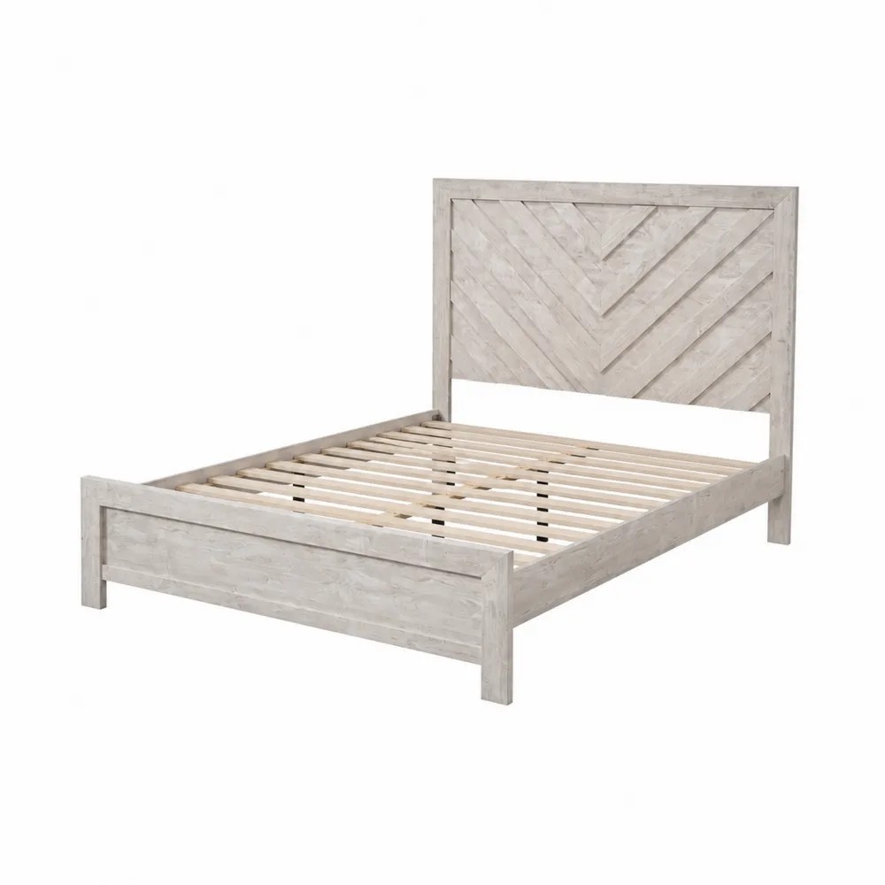 Cama de Madera Maciza de Pino Gris 200cm x 150cm
