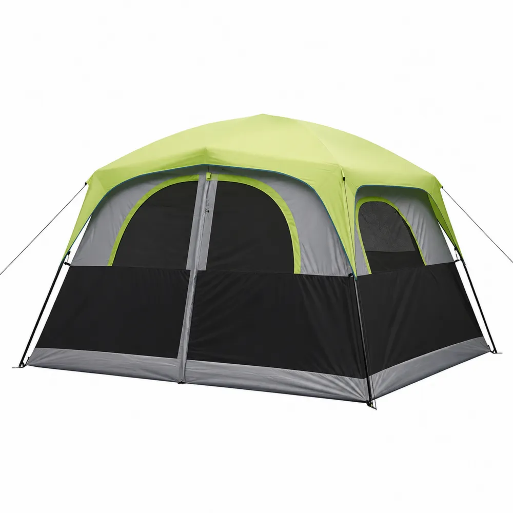 Tienda de campaña para 6 personas de poliéster impermeable Verde/Negro