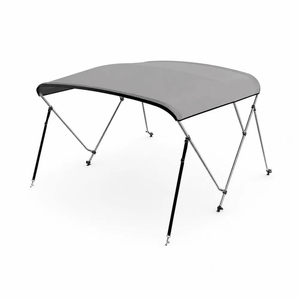 Toldo Bimini 200x150 cm de Poliéster Gris con Marco de Acero Inoxidable