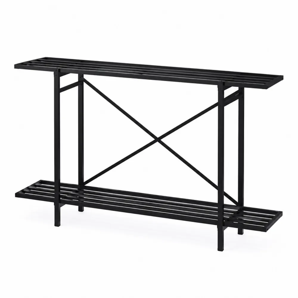 Estante de Metal Negro para Plantas 100x25x80cm