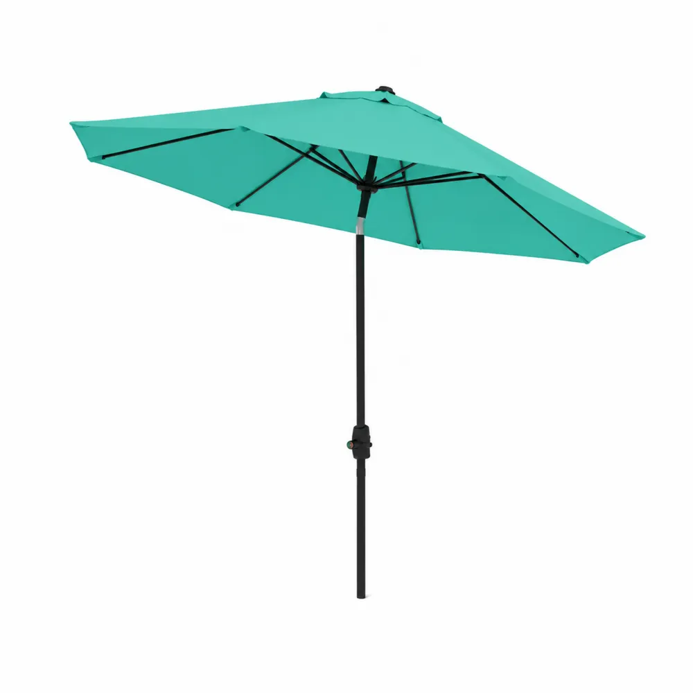 Sombrilla de Jardín Ajustable de Acero y Poliéster Turquesa 270 cm