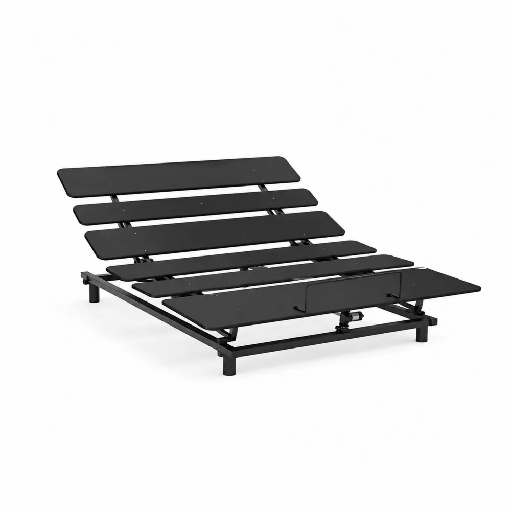 Base de Cama Ajustable de Acero Negra 200x160 cm