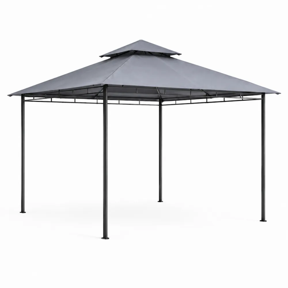 Pérgola de Acero con Cubierta de Poliéster 3x3m Gris
