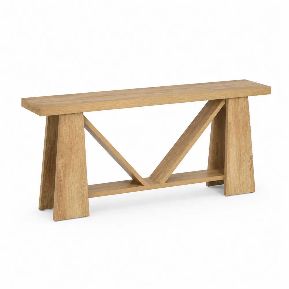 Mesa consola de madera de roble