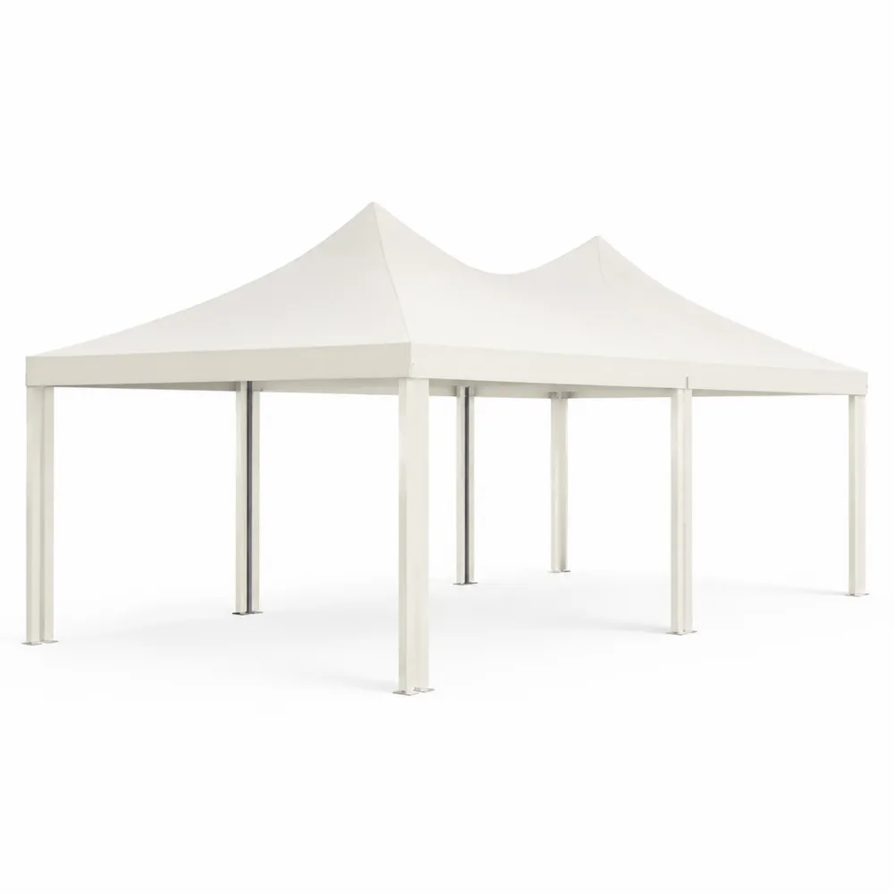 Carpa de Jardín 6x4 m Aluminio y Tejido de Poliéster Blanco