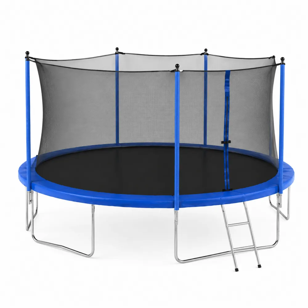 Cama elástica redonda con red de seguridad de acero galvanizado 305 cm Azul