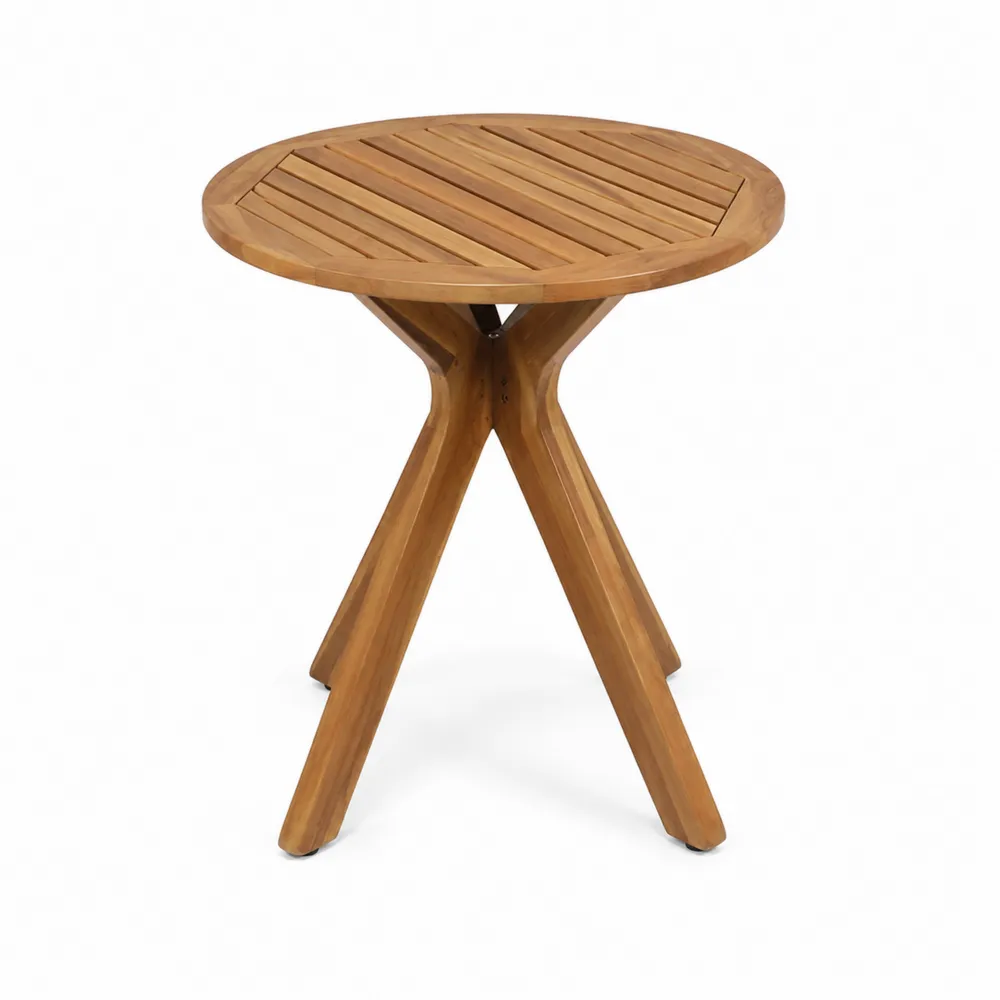 Mesa redonda de madera de teca para exterior