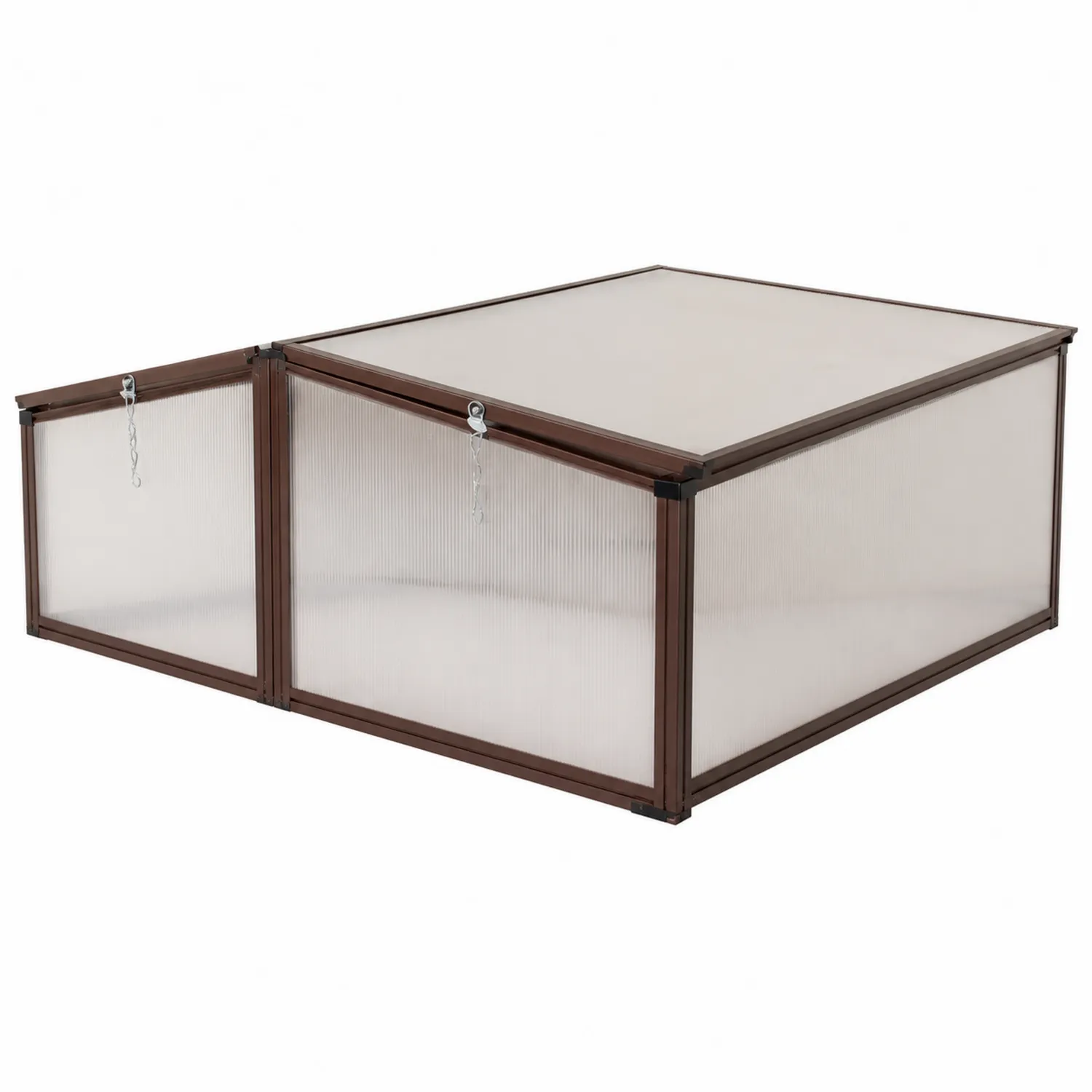 Szklarnia ogrodowa z poliwęglanu 120cm x 100cm x 50cm Brązowa