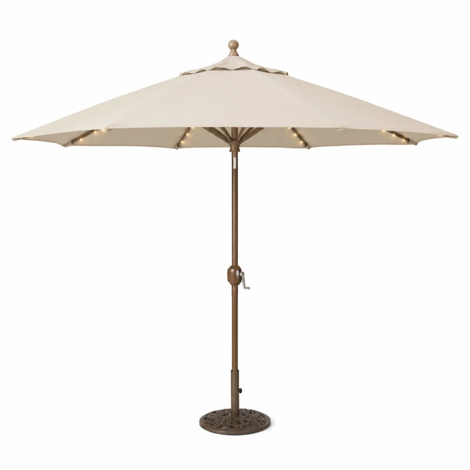 Parasol ogrodowy okrągły 300 cm aluminium poliester beżowy