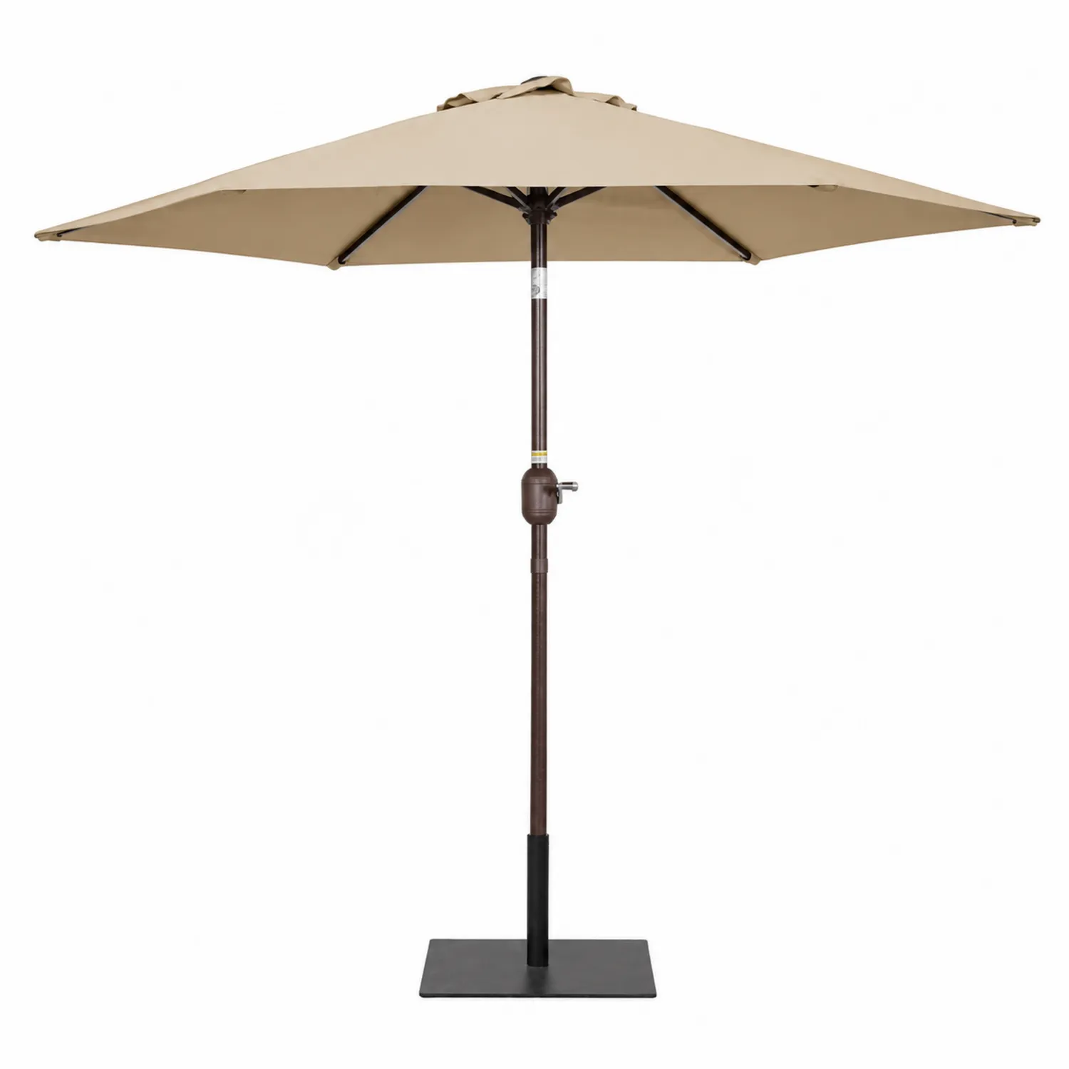 Parasol z aluminiowym stelażem i beżowym poliestrowym poszyciem