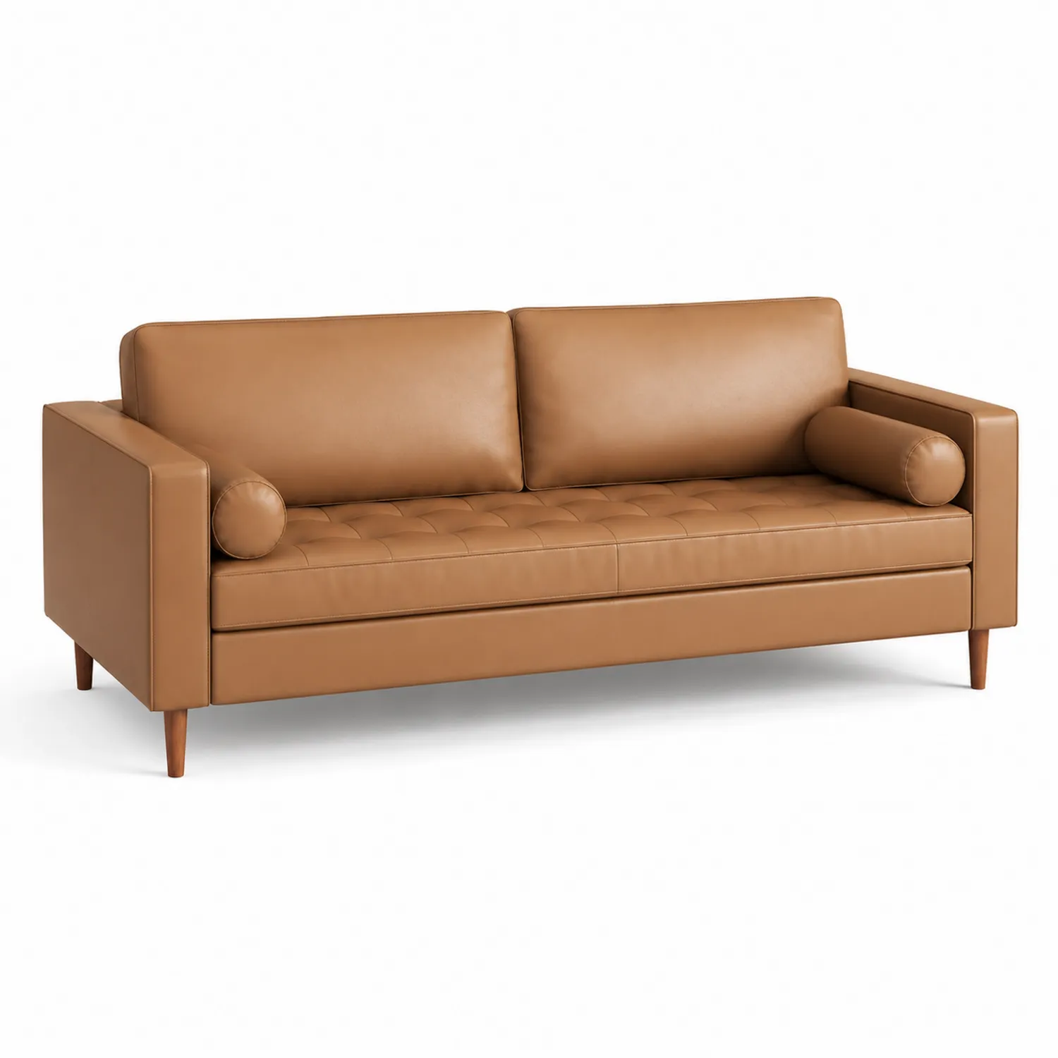 Sofa 3-osobowa Skórzana Brązowa