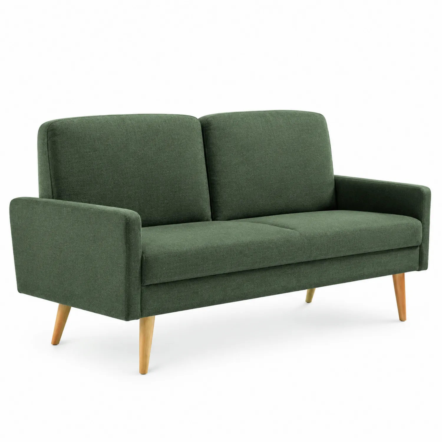Sofa 2-osobowa z tkaniny zielona
