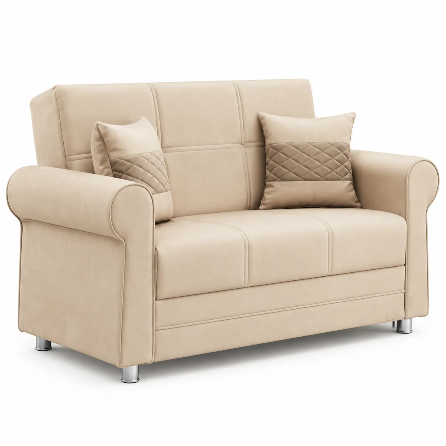 Sofa 2-osobowa z Tkaniny Beżowa 150 cm