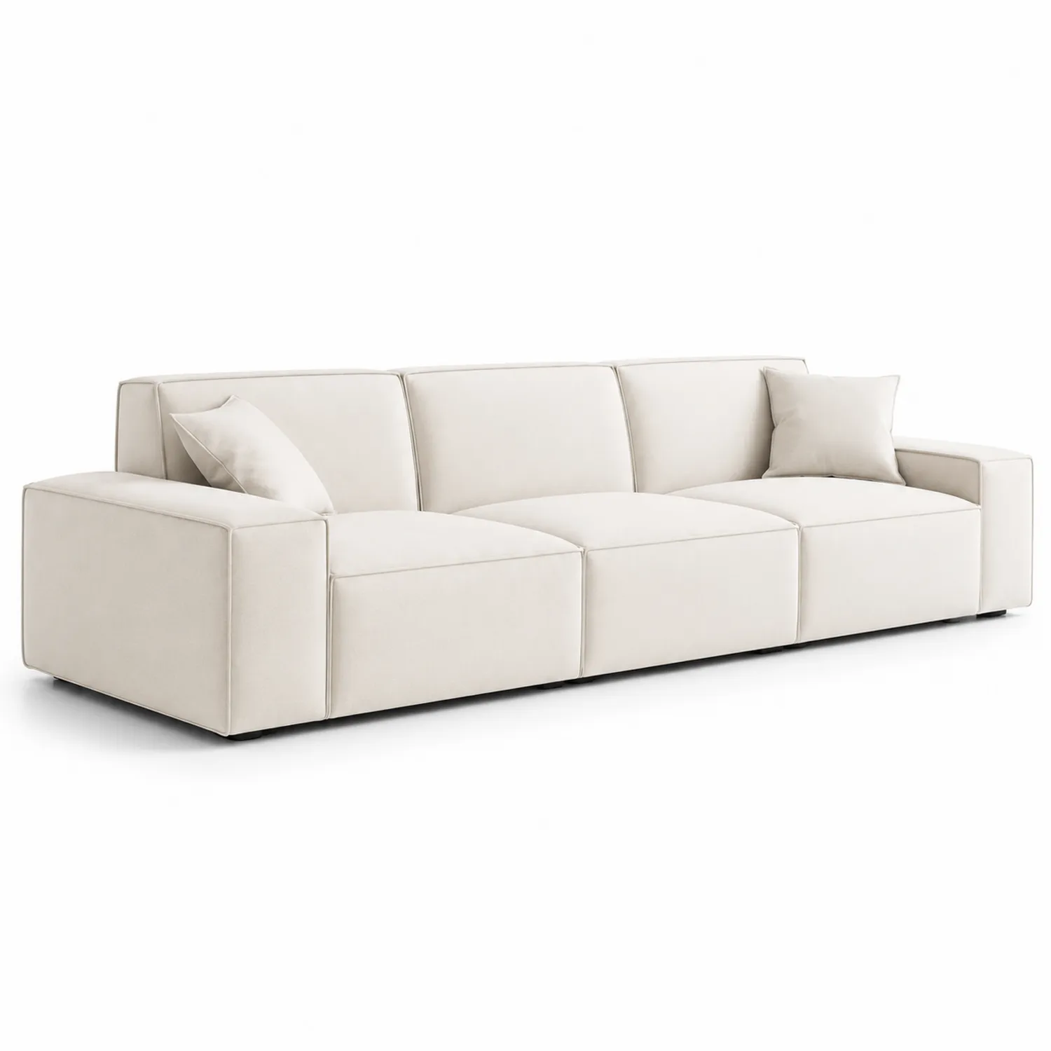 Sofa modułowa trzyosobowa 300x95x85 cm tkanina Beżowy