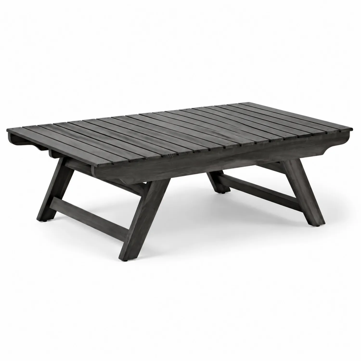 Stolik kawowy prostokątny drewno Akacja Antracytowy 120x60 cm