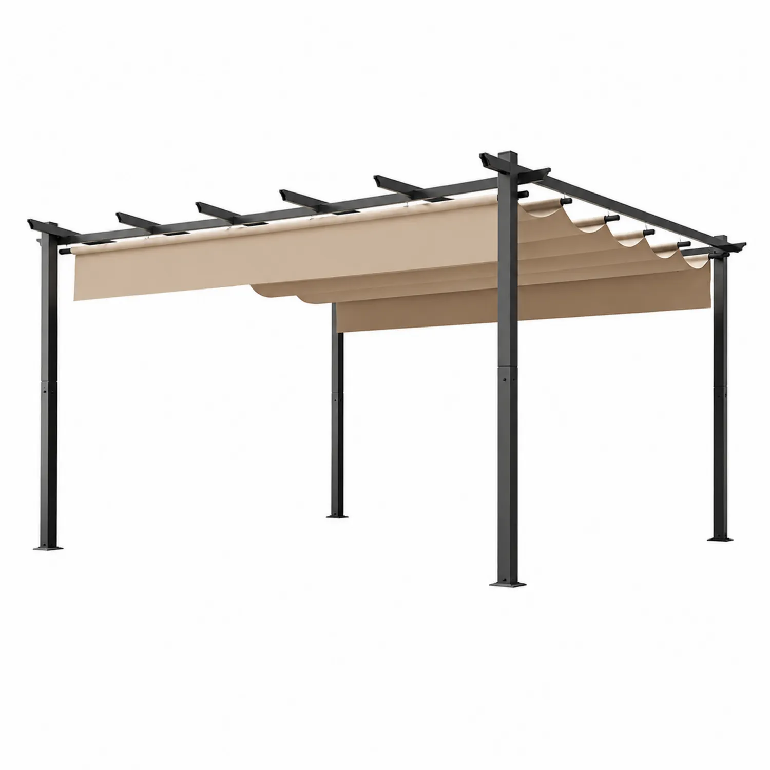 Pergola Aluminiowa Wolnostojąca z Regulowanym Zadaszeniem 300x400 cm Beżowy