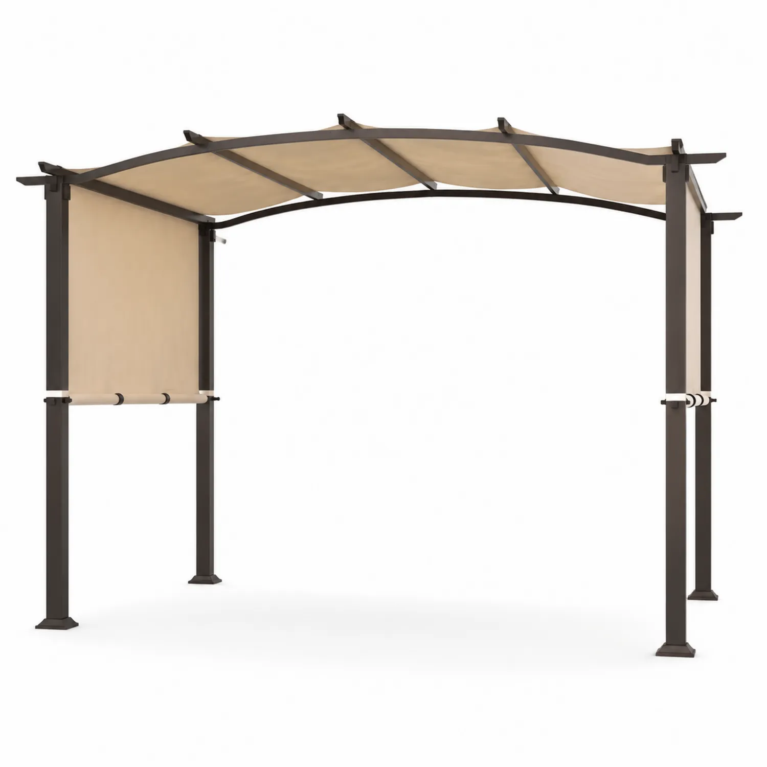 Stalowa pergola łukowa z osłoną beżową 300x250x220 cm