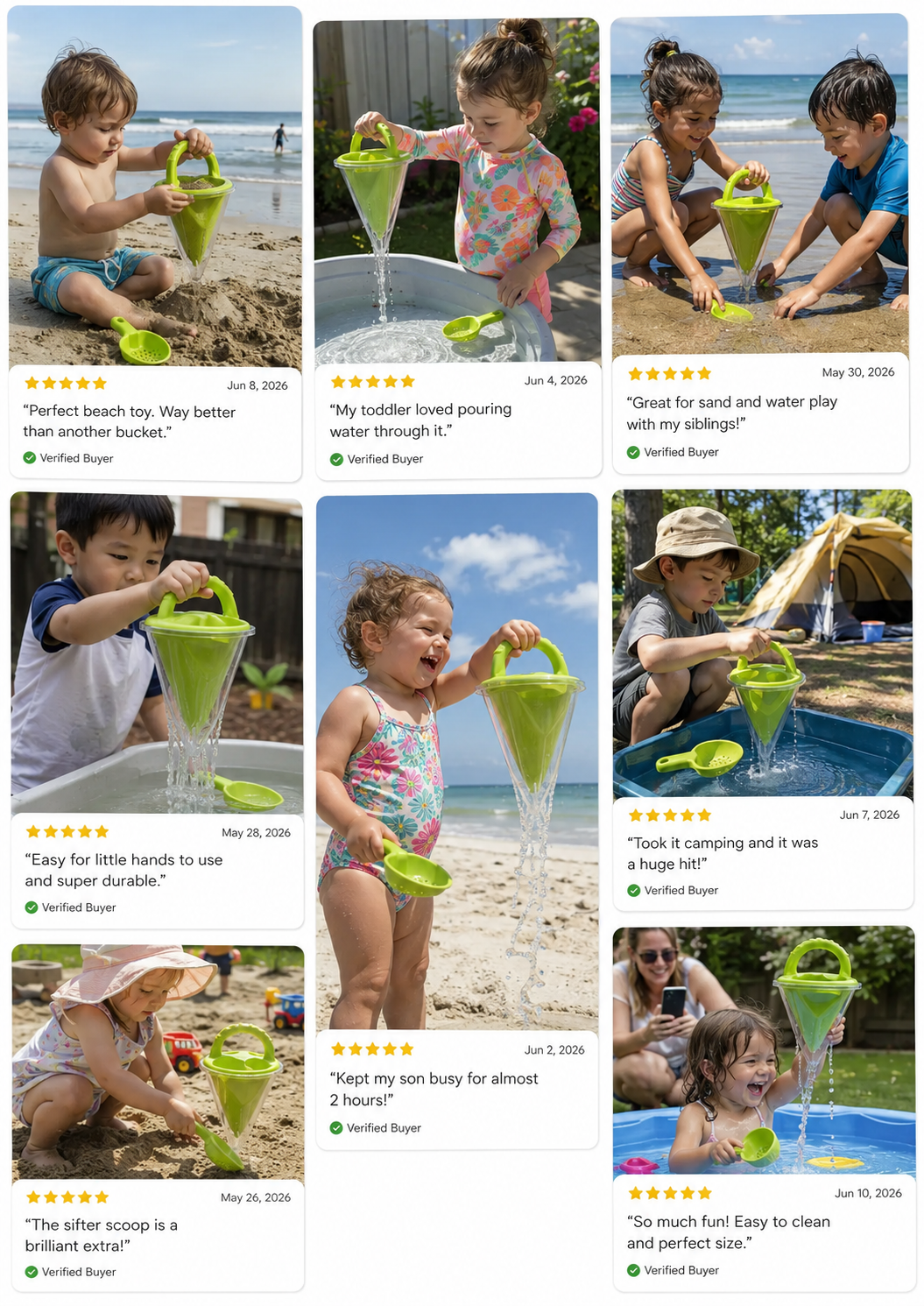 Verified buyer reviews kids beach funnel toy